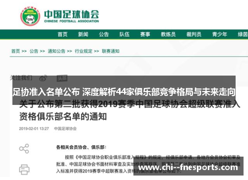 足协准入名单公布 深度解析44家俱乐部竞争格局与未来走向 足协准入名单公布 深度解析44家俱乐部竞争格局与未来走向